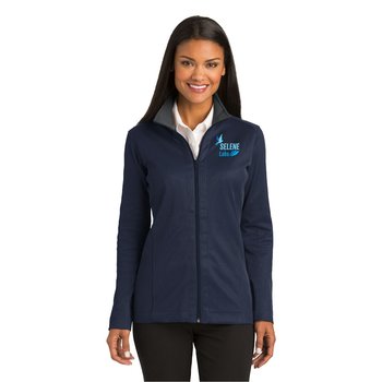 Port Authority® Women's Vertical Texture Full-Zip Jacket - Embroidered Personalization Available from Positive Promotions