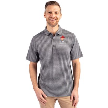 Cutter & Buck® Men's Forge Eco Heather Stripe Stretch Recycled Polo - Embroidered Personalization Available from Positive Promotions