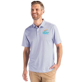 Cutter & Buck® Men's Pike Eco Symmetry Print Stretch Recycled Polo - Embroidered Personalization Available from Positive Promotions