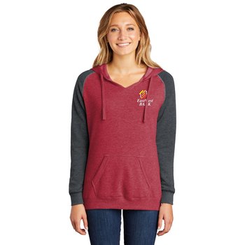 District® Women's Lightweight Fleece Raglan Hoodie - Embroidered Personalization Available from Positive Promotions