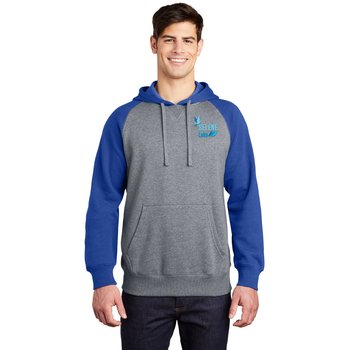 Sport-Tek® Unisex Raglan Colorblock Pullover Hooded Sweatshirt - Embroidered Personalization Available from Positive Promotions