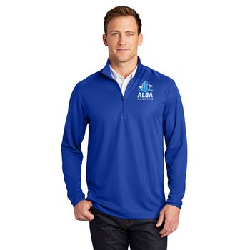 Port Authority® Men's Pinpoint Mesh Half-Zip Pullover - Embroidered Personalization Available from Positive Promotions