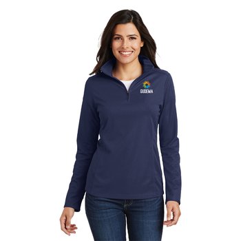 Port Authority® Women's Pinpoint Mesh Half-Zip Pullover - Embroidered Personalization Available from Positive Promotions