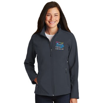 Child Abuse Prevention Port Authority® Women's Core Soft-Shell Jacket - Embroidered Personalization Available from Positive Promotions
