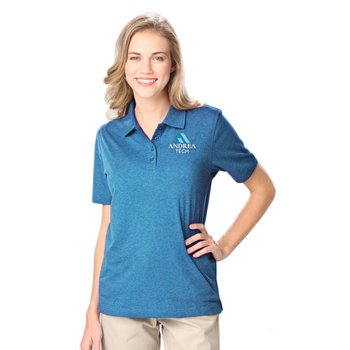 Blue Generation® Women's Heathered Polo - Embroidered Personalization Available from Positive Promotions