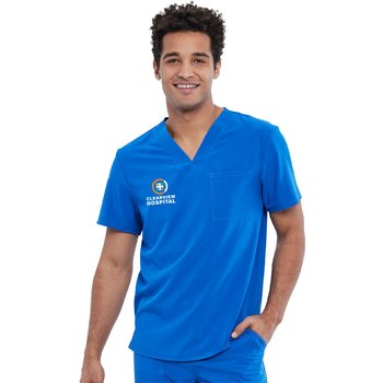 Cherokee® Men's Allura® Tuckable 2-Pocket V-Neck Scrub Top - Embroidered Personalization Available from Positive Promotions