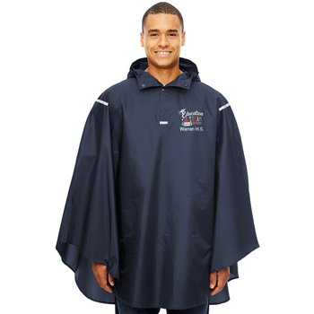 Teachers & Staff Team 365® Unisex Zone Protect Packable Poncho - Embroidered Personalization Available from Positive Promotions