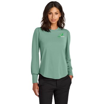 Mercer+Mettle® Women's Stretch Jersey Long-Sleeved Blouson Top - Embroidered Personalization Available from Positive Promotions