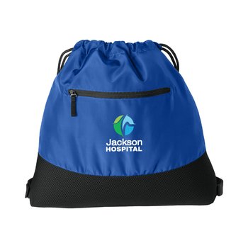 Port Authority® Agility Mesh Pocket Cinch Bag - Embroidered Personalization Available from Positive Promotions
