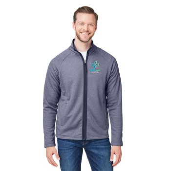 CORE365® Men's Venture Heathered Stripe Full-Zip Jacket - Embroidered Personalization Available from Positive Promotions