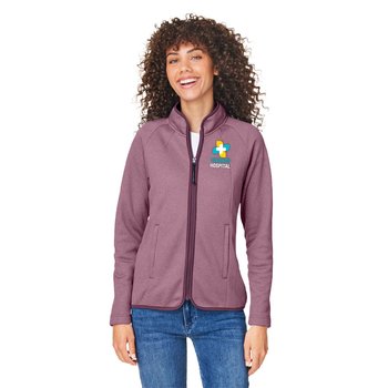 CORE365® Women's Venture Heathered Stripe Full-Zip Jacket - Embroidered Personalization Available from Positive Promotions