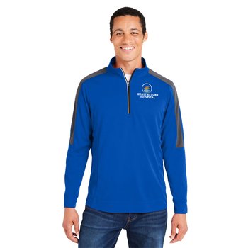 CORE365® Men's Market Snag Protect Mesh Colorblock Quarter-Zip Pullover - Embroidered Personalization Available from Positive Promotions