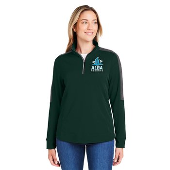 CORE365® Women's Market Snag Protect Mesh Colorblock Quarter-Zip Pullover - Embroidered Personalization Available from Positive Promotions