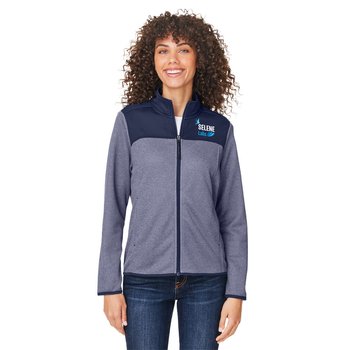 CORE365® Women's Venture Heathered Stripe Hybrid Jacket - Embroidered Personalization Available from Positive Promotions