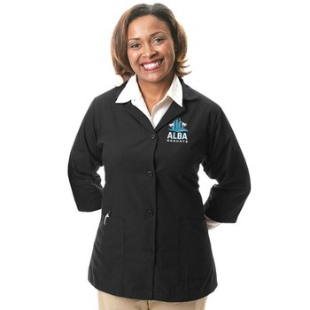 Women's Three-Quarter-Sleeved Smock Uniform - Embroidered Personalization Available from Positive Promotions