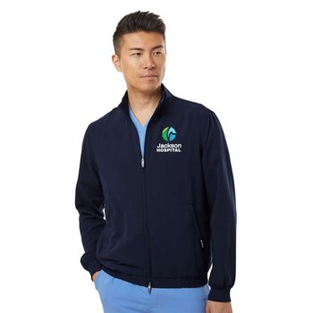 Jaanuu® Men's Wolfe Everyday Full-Zip 6-Pocket Scrub Jacket - Embroidered Personalization Available from Positive Promotions