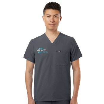 Jaanuu® Men's Holmes Everyday 1-Pocket Scrub V-Neck Top - Embroidered Personalization Available from Positive Promotions