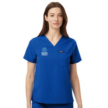 Jaanuu® Women's Rhena Everyday 1-Pocket Scrub V-Neck Top - Embroidered Personalization Available from Positive Promotions