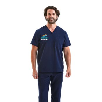 Onna® Men's Limitless V-Neck Stretch Scrub Top - Embroidered Personalization Available from Positive Promotions