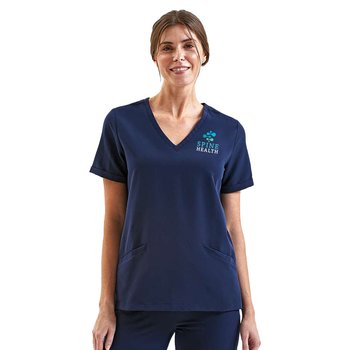 Onna® Women's Invincible V-Neck Stretch Scrub Top - Embroidered Personalization Available from Positive Promotions
