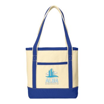 Port Authority® Medium Cotton Canvas Tote Bag - Embroidered Personalization Available from Positive Promotions