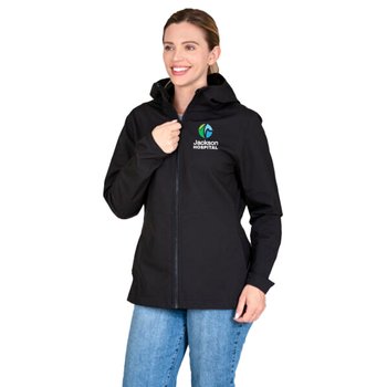 Fossa Apparel® Women's Ascend Soft-Shell Hooded Jacket - Embroidered Personalization Available from Positive Promotions
