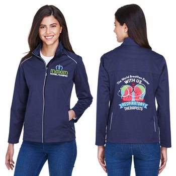 Respiratory Therapy Core 365 Women's Techno Lite Three-Layer Knit Tech-Shell Jacket - Embroidered Personalization Available from Positive Promotions