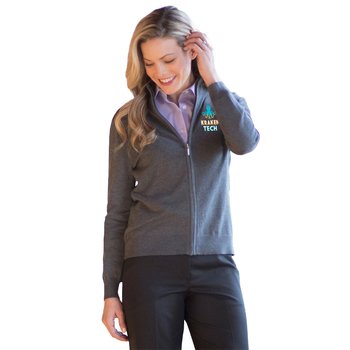 Edwards® Women's Full-Zip Cotton-Blend Cardigan - Embroidered Personalization Available from Positive Promotions