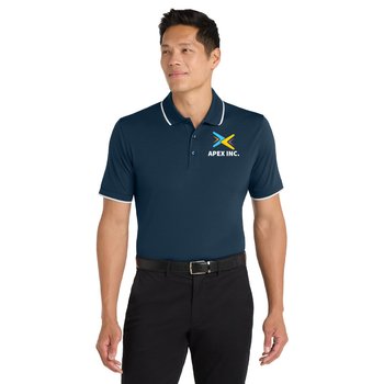 Port Authority® Men's Dry Zone® UV Micro-Mesh Tipped Polo - Embroidered Personalization Available from Positive Promotions