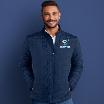 Port Authority® Men's C-FREE® Brick Quilted Puffer Jacket - Embroidered Personalization Available from Positive Promotions