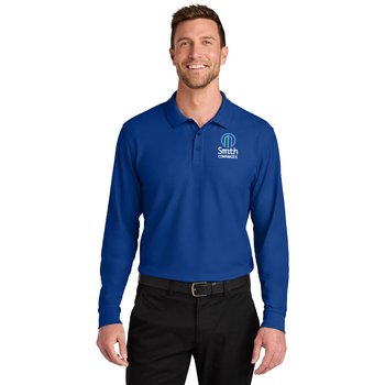 Port Authority® Unisex Wearever Signature Piqué Long-Sleeved Polo - Embroidered Personalization Available from Positive Promotions