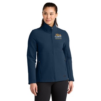 OGIO® Women's Kinetic Soft-Shell Jacket - Embroidered Personalization Available from Positive Promotions