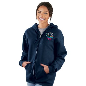 Activity Professionals: Creating Memories Together Unisex Embroidered Hooded Zipper Sweatshirt from Positive Promotions