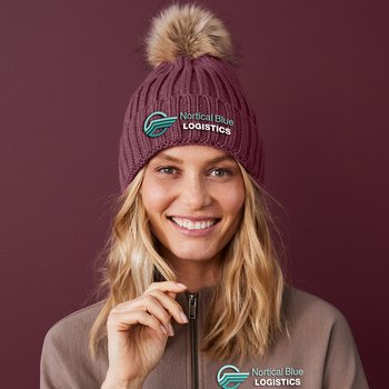 Port Authority® Faux-Fur Pom Beanie - Embroidered Personalization Available from Positive Promotions