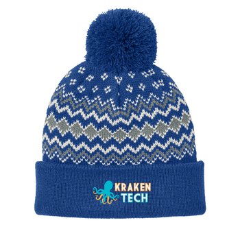 Port Authority® Alpine Pom Beanie - Embroidered Personalization Available from Positive Promotions