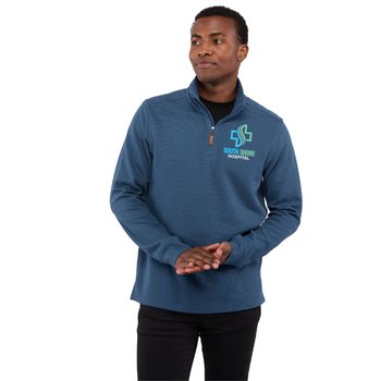 HUDSON Men's Eco Knit Quarter-Zip Ribbed Sweater - Embroidered Personalization Available from Positive Promotions