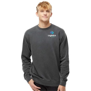 Independent Trading® Unisex 9-oz. Midweight Pigment Dye Crewneck Sweatshirt - Embroidered Personalization Available from Positive Promotions