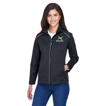 Core 365 Women's Techno Lite Three-Layer Knit Tech Soft-Shell Jacket - Heat-Transfer Personalization Available from Positive Promotions