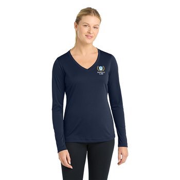 Sport-Tek® Women's Competitor Performance Long-Sleeve V-Neck T-Shirt - Embroidered Personalization Available from Positive Promotions