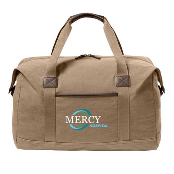 Port Authority® Washed Canvas Duffel Bag - Embroidered Personalization Available from Positive Promotions