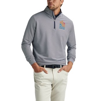Peter Millar® Men's Perth Sugar Stripe Quarter-Zip Pullover - Embroidered Personalization Available from Positive Promotions