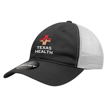 Decky® 6-Panel Low-Profile Relaxed Cotton Trucker Cap - Embroidered Personalization Available from Positive Promotions