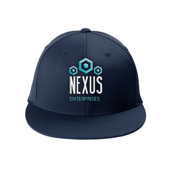 Sport-Tek® Flexfit® Flat Bill Structured Cap - Embroidered Personalization Available from Positive Promotions