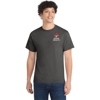 Port & Company® Unisex Short-Sleeved Core Cotton Tee - Embroidered Personalization Available from Positive Promotions