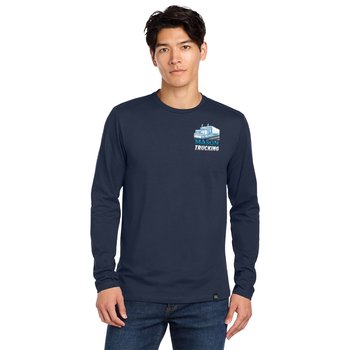 New Era® Classic Blended Long-Sleeve Crewneck T-Shirt - Embroidered Personalization Available from Positive Promotions