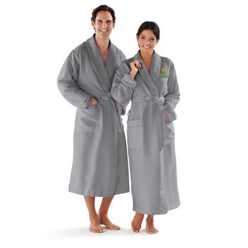 Unisex Microfiber French Terry-Lined Lavish Bathrobe - Embroidered Personalization Available from Positive Promotions