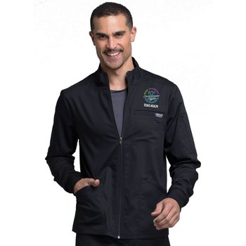 EVS Cherokee Workwear Revolution Men's 5 Pocket Zip Front Scrub Jacket from Positive Promotions