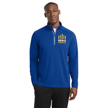 Sport-Tek® Men's Sport-Wick® Textured Quarter-Zip Pullover - Embroidered Personalization Available from Positive Promotions