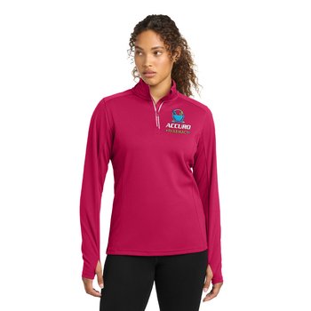Sport-Tek® Women's Sport-Wick® Textured Quarter-Zip Pullover - Embroidered Personalization Available from Positive Promotions