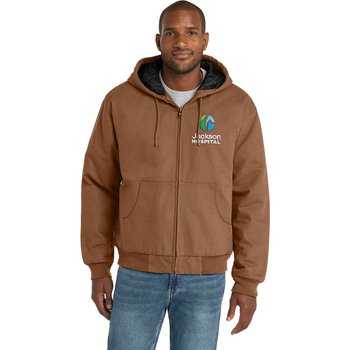 CornerStone® Unisex Duck Cloth Hooded Work Jacket - Embroidered Personalization Available from Positive Promotions